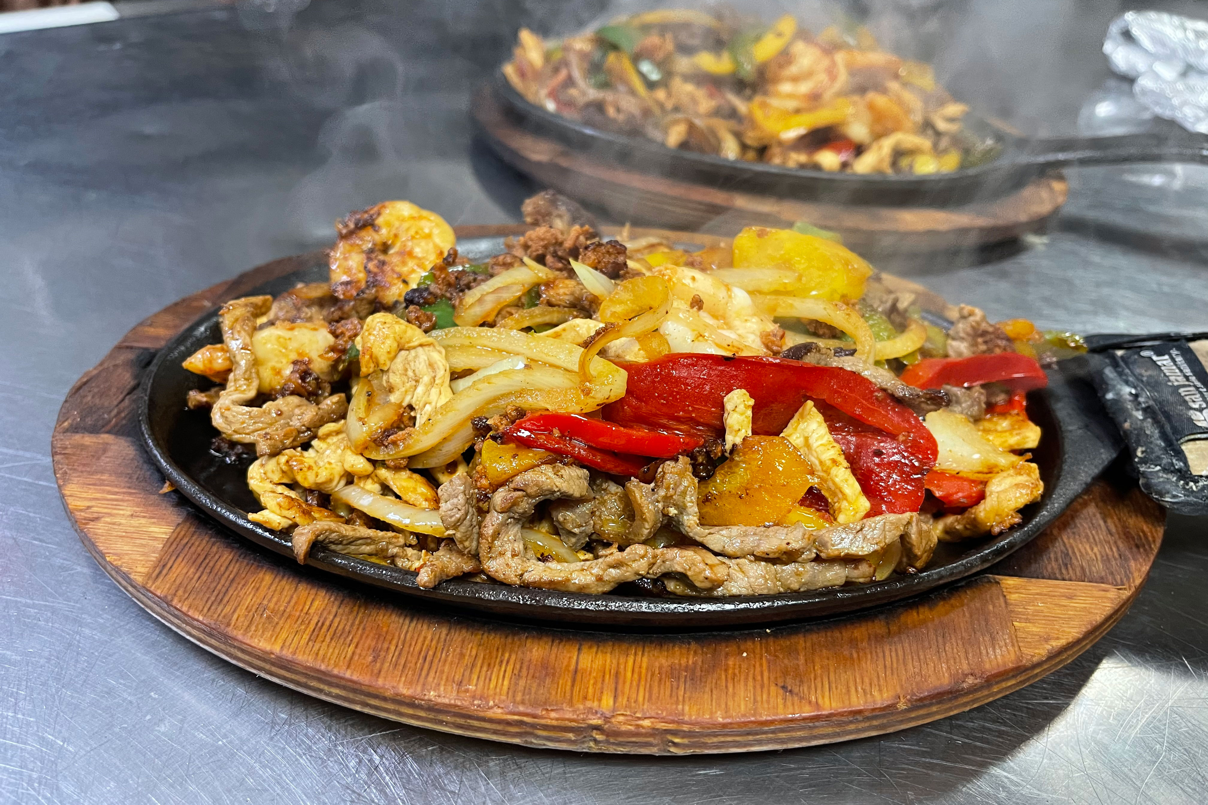 Don Señor fajita filled with grilled meats and vegetables